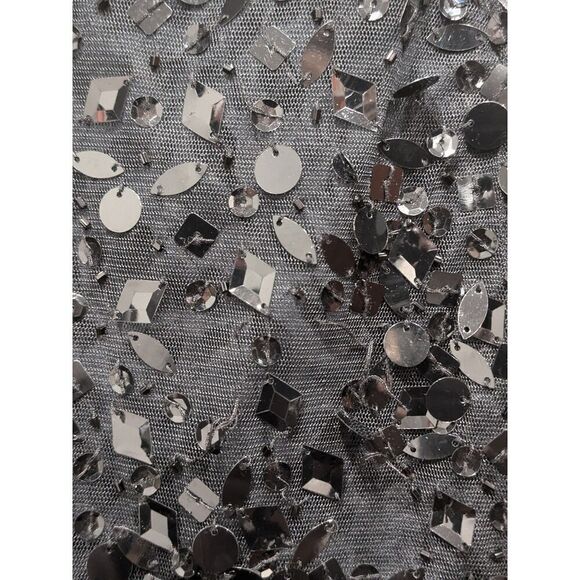 ISDA & Co. Sheer Black Mesh Silk Lined Sequin Midi Skirt, 10 - Picture 5 of 6